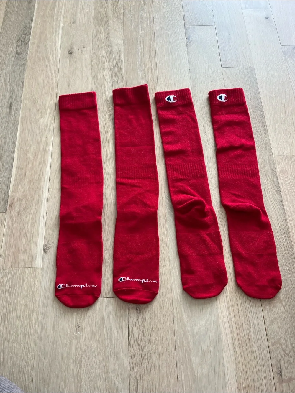 Champion Men's Red Athletic Crew Socks - 4 Pack (2 pairs)